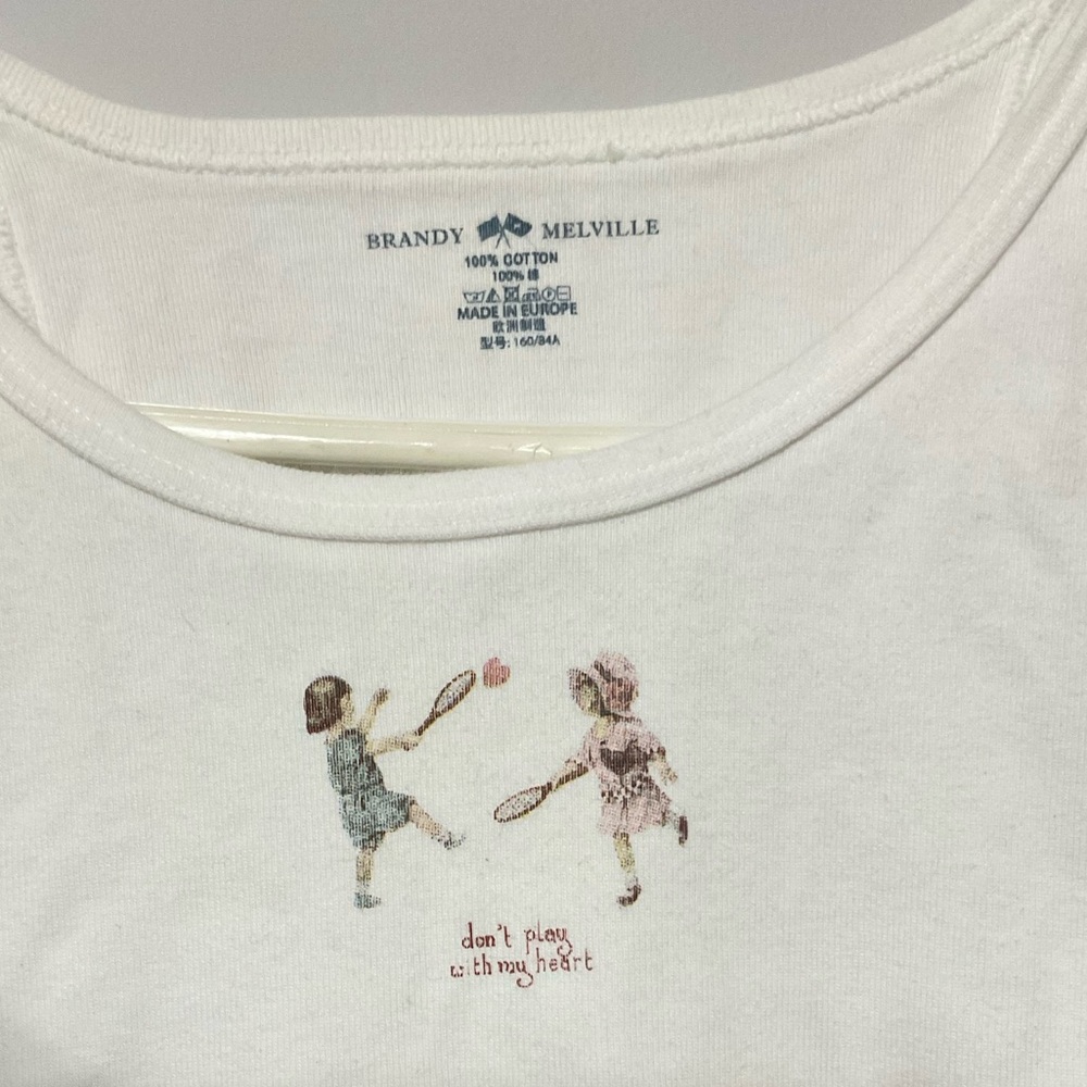 Brandy Melville Don’t Play With My Heart Tank - Picture 2 of 6
